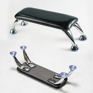 Detail view of the ergonomic manicure hand rest with non-slip blue suction cups