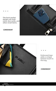 Detail of black lychee leather bag with gold back zipper pocket and silk scarf accent
