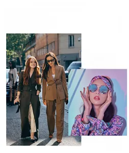 Collage of chic straw handbag paired with olive trench coat and business suit