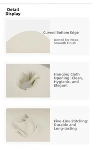 Detail of minimalist beauty bed cover featuring curved edges and facial breathing hole