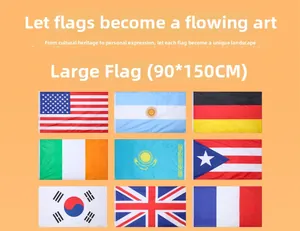 Large 90x150cm polyester flags of nations for the 2026 World Cup decoration