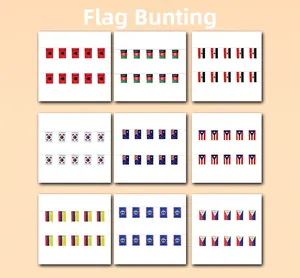 Detailed string flags set for 2026 World Cup featuring vibrant country designs
