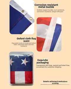 Detail of durable brass grommet and thick Oxford cloth flag waist with retail packaging