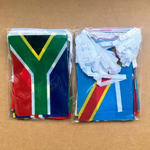 String of 48 national flags for 2026 World Cup event, durable polyester hanging bunting