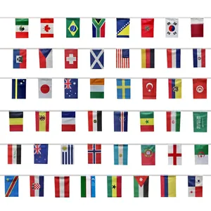String of 48 national flags for World Cup 2026 decorations and sporting events