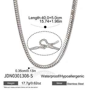Dimensions poids et détails du matériau hypoallergénique du collier chaîne serpent en acier