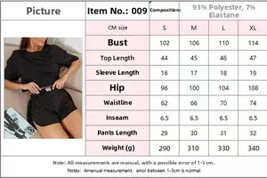 Detailed size chart for women's casual ribbed lounge set including bust and waist measurements