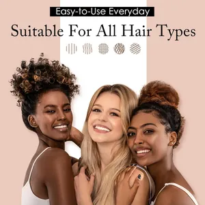 Tres modelos con diversos tipos de cabello usando coleteros de satén para todo cabello
