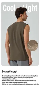 Macro detail of Lenzing Modal fabric texture on men's breathable sports tank top