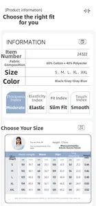 Detailed size chart and fabric specifications for high waist wide leg sports trousers