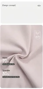 Détail du tissu respirant pour gilet de yoga composé de 70% nylon et 30% élasthanne extensible