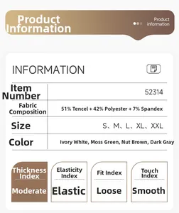 Size chart and fabric details for wide-leg sports pants including material composition
