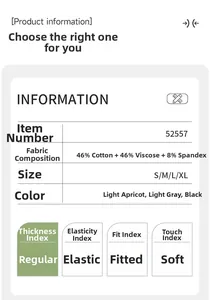 Size chart for yoga hoodie 52557 showing cotton rayon fabric details and fit specs