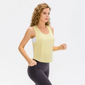 Women's Sports Tank Top Nylon Spandex Breathable Cooling Mesh Back Hollow Out Loose Yoga Running Fitness Training Smock Top