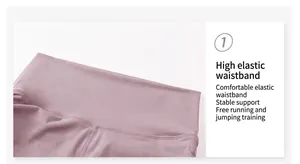 Detail of high-waist yoga shorts showing durable flatlock stitching and elastic mauve fabric
