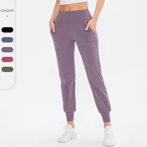 Damen Yoga Jogger Mit Hoher Taille Und Seitentaschen Lockere Schnelltrocknende Elastische Trainingshose Für Fitnessstudio Laufen Sport