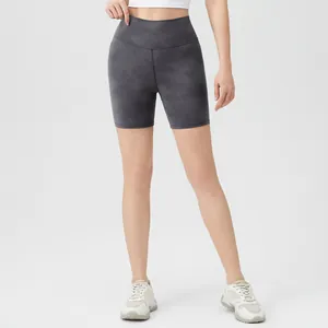 Short de yoga taille haute pour femme avec motif tie-dye pour fitness et sport