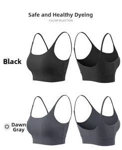 Dual color options for high-impact sports bras in black and dawn grey tones