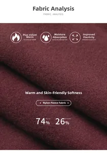 Détail du tissu thermique en 74% Nylon et 26% Élasthanne avec doublure polaire douce