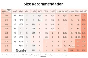 Tableau des tailles détaillé pour haut de yoga avec mesures de taille cm et poids kg