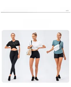 Tenues de yoga mix et match avec t-shirts à manches courtes et leggings variés