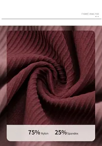 Macro del tessuto a costine 75% nylon e 25% spandex per pantaloncini yoga bordeaux