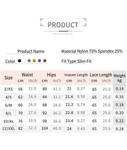 Detailed size chart for tennis skirts including waist and hip measurements in cm and inches