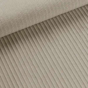 Breathable ribbed athletic skirt fabric detail showing high-density oatmeal knit texture