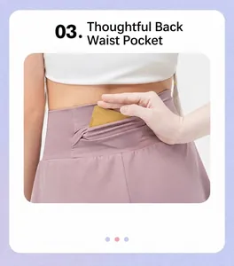 Close-up of girls sports shorts featuring a functional back waist pocket for small items
