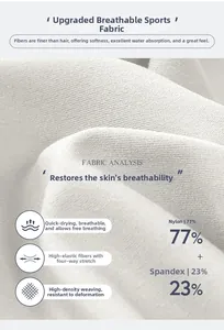Detail of high-density breathable yoga fabric with 4-way stretch and 77% nylon texture