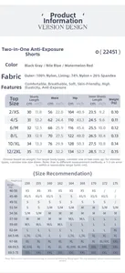 Tabella taglie dettagliata per pantaloncini sportivi 2-in-1 da donna traspiranti