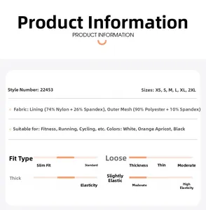 Composition du tissu et guide des tailles pour shorts de yoga à double couche