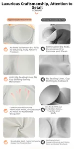 Detail of integrated padded sports bra with breathable mesh and fixed stitching design