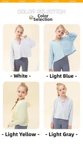 Veste de protection solaire en soie glacée pour enfants, options blanc bleu jaune gris