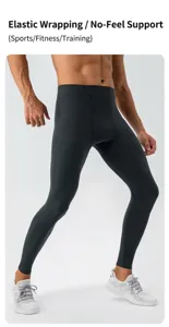 Nahaufnahme der atmungsaktiven Kompressionshose für Herren zum Fitnesstraining