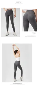 Macro view of high-waist yoga leggings showing high-stretch fabric and butt-lifting seam