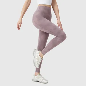 Women's High Waist Tie-dye Yoga Leggings Naked Feeling Tummy Control Hip Lifting Tight Fitness Running Leggings Nylon Spandex