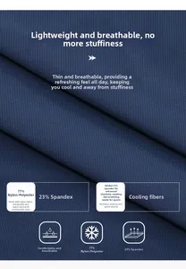 Close-up of moisture-wicking cooling fabric made of 77% nylon and 23% spandex