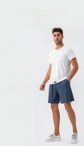 Close-up of quick-dry sports shorts featuring adjustable drawstring waist and side pockets