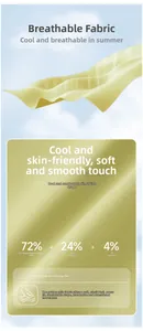 Detail of light green cooling fabric made of 72% cellulose fiber and 24% polyester