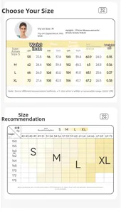 Detailed size chart for high waist loose sports pants showing S-XL measurements in cm and inch