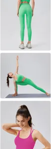 Détail du soutien-gorge de yoga élastique montrant la texture sans couture et le dos nu