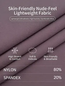 High-waist yoga pants in mauve made of 80% nylon and 20% spandex with high elasticity