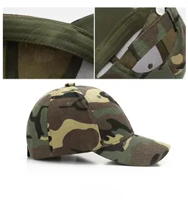 Détail de la casquette de baseball camouflage avec fermeture velcro réglable