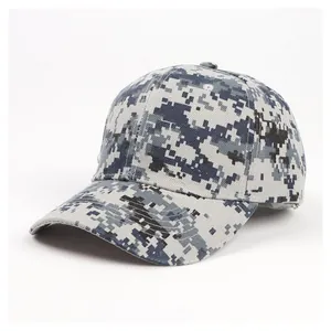 Casquette de baseball camouflage numérique avec visière incurvée et tissu résistant