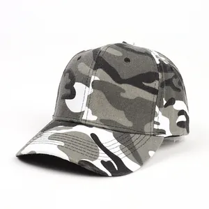 Casquette de baseball classique camouflage noir et gris avec visière incurvée