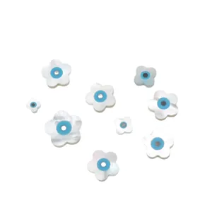 Natürliche Perlmuttblumen Perlen mit Bösem Blick Anhänger für DIY Schmuckherstellung