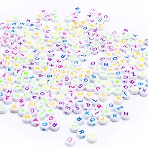 Colorful mixed A-Z alphabet letter beads for DIY jewelry making and craft projects