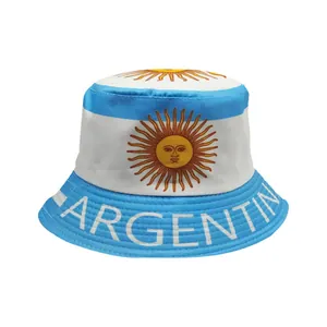 Bob drapeau Argentine avec rayures bleues et motif soleil pour fans de foot protection solaire