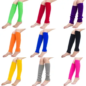 Knitted leg warmers for women in nine vibrant colors with a ribbed texture and comfy fit